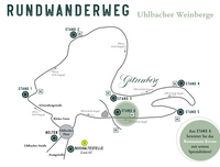 Karte Weinwanderweg durch die Uhlbacher Weinberge mit sechs Weinständen
